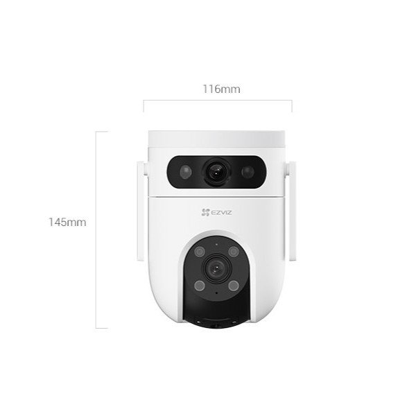 Tampak depan kamera CCTV Wi-Fi lensa ganda EZVIZ H9c Dual 3K
